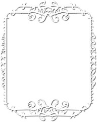 Vintage decorative frame in Gothic style - elegant white frame on transparent background, PNG, 300 DPI, middle ages, hallowen, Christmas.