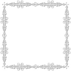 Vintage decorative frame in Gothic style - elegant white frame on transparent background, PNG, 300 DPI, middle ages, hallowen, Christmas.
