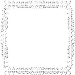 Vintage decorative frame in Gothic style - elegant white frame on transparent background, PNG, 300 DPI, middle ages, hallowen, Christmas.
