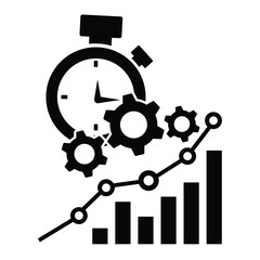 Iconic representation of optimized time management, efficiency, and increasing productivity for business growth.