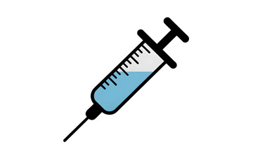 Illustration of syringe icon isolated on white