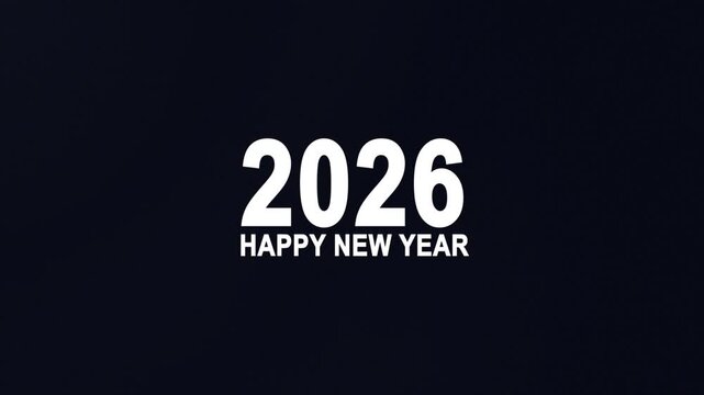 Happy New Year 2026 Banner with Glitch Effect - Powered by Adobe