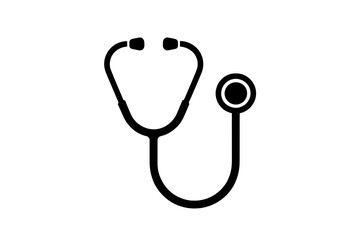 Medical stethoscope icon on white background