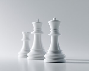 corporate strategy concept, chess pieces minimal style