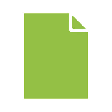 Simple green document icon with folded corner