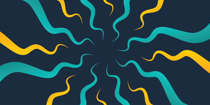 Background line waves radial colorful. Wavy illusion optical swirl pattern