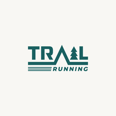 Simple minimalist trail running logo design