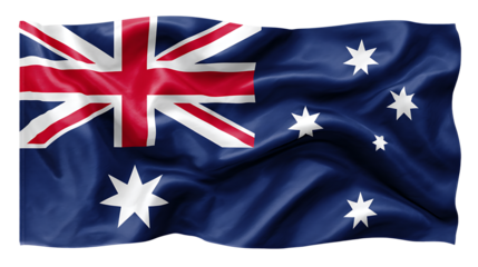 Australia flag ultra clean flat vector style no wrinkles isolated on a white background