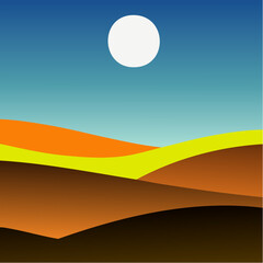 Desert Sun Vector Landscape