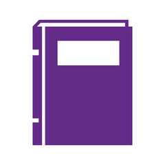Purple book icon with white background