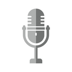 Vintage microphone icon on white background