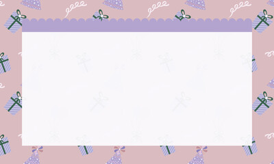 Cute kawaii pastel notebook and memo pad with pattern background