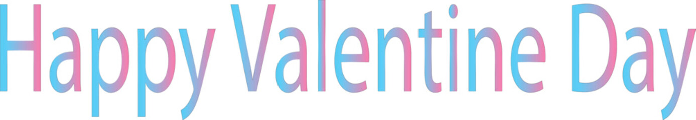 Happy Valentine's Day Gradient Text: Pink and Blue Modern Typography for Romantic Greetings, Cards, and Social Media Posts