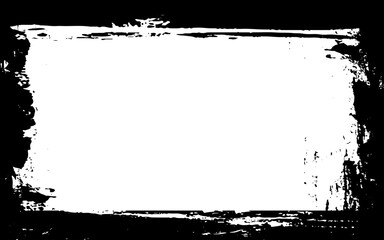 Black brush painting frame border artistic grunge graphic element. 