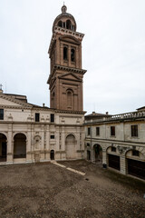Fototapeta premium Palatine Basilica of Saint Barbara Bell Tower - Mantua, Italy