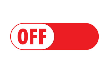Red off toggle switch button vector icon for user interface