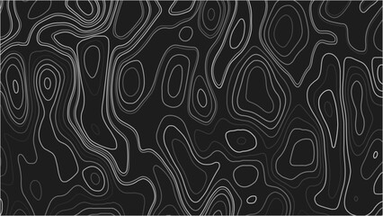 Bold, high-contrast topographic contour map. Design illustration for wall art, fabric, packaging, web, banner, wallpaper.
