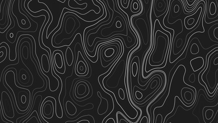Bold, high-contrast topographic contour map. Design illustration for wall art, fabric, packaging, web, banner, wallpaper.  © Creative