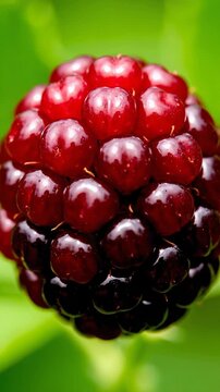 Blackberry flower grows and develops into aggregate fruit in a detailed timelapse