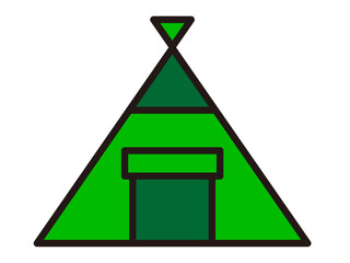 	シンプルなテントのアイコン素材