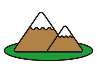 	シンプルな山のアイコン素材