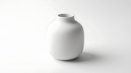 Minimalist White Ceramic Vase on a Light Background for Product Display and Interior Decoration Concepts