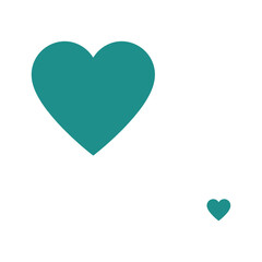 Simple teal heart icons on white background
