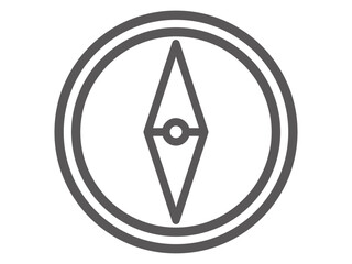 	シンプルな方位磁石の線画アイコン素材