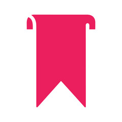 Pink ribbon icon on white background