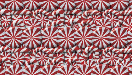 Aerial View of Red and White Pinwheels Pattern