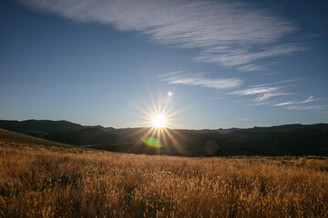 Sunset over the Salmon River mountains