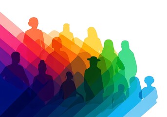 Abstract Multicultural Unity Silhouette Design