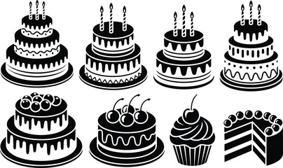 Family Cycling Together Silhouette, Group of People Riding Bicycles Illustration, Outdoor Summer Activity Vector Graphic, Happy Family Leisure and Active Lifestyle, Isolated Black Silhouette