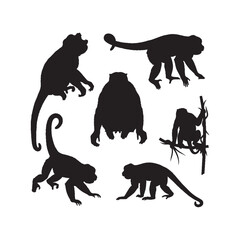 Howler Monkey Silhouettes Collection,Howler Monkeys Silhouettes,Vector Howler Monkey Silhouettes,Primate Silhouettes,howler monkey vector