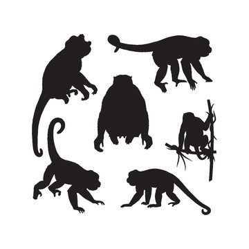 Howler Monkey Silhouettes Collection,Howler Monkeys Silhouettes,Vector Howler Monkey Silhouettes,Primate Silhouettes,howler monkey vector