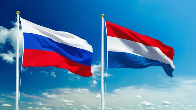 ロシアの国旗とオランダの国旗(Russian flag & Netherlands flag.)
