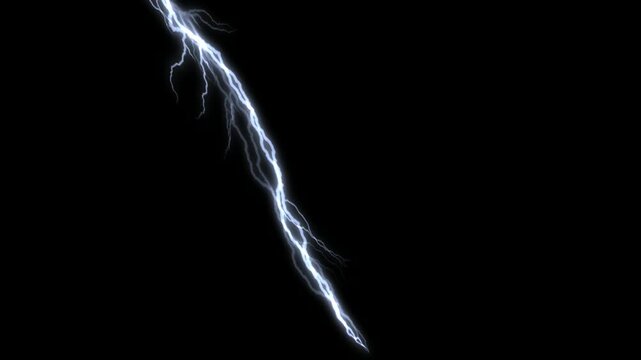 animated thunder lightning strike on black background