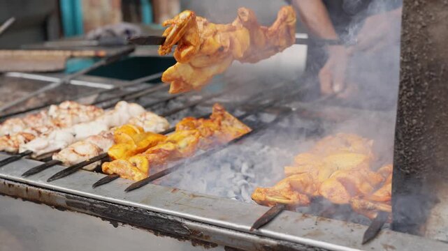 Pakistan Peshawar BBQ Traditional Street Food