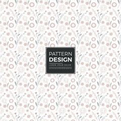 Delicate seamless floral and sun pattern with blush pink and soft grey elements