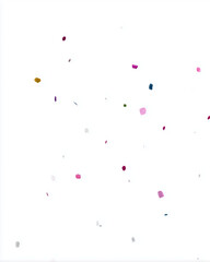 Colorful Confetti Falling on White Background, Festive Celebration Concept