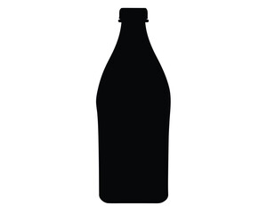 Silhouette of a Bottle Isolated on Transparent Background