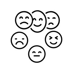 Collection of emoticon faces showing different emotions