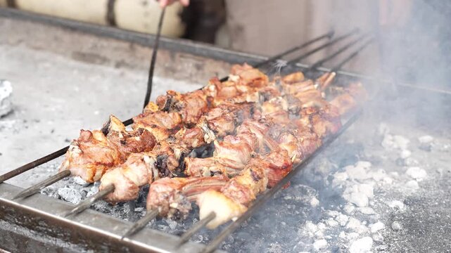 Pakistan Peshawar BBQ Traditional Street Food