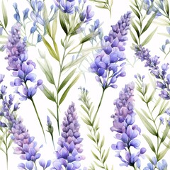 Fototapeta premium Watercolor Flowers Seamless Pattern, Watercolor Floral pattern, Flowers Digital Paper, Spring Fowers pattern, Floral Background