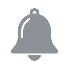 Grey bell icon on white background