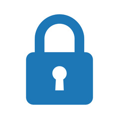 Blue padlock icon representing security and protection