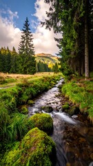 Fototapeta premium Tranquil mountain stream