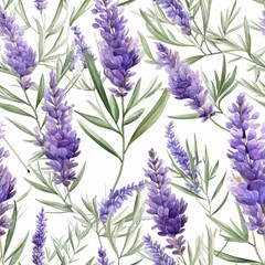 Fototapeta premium Watercolor Flowers Seamless Pattern, Watercolor Floral pattern, Flowers Digital Paper, Spring Fowers pattern, Floral Background