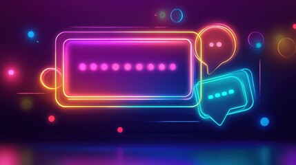 Abstract neon line art with glowing colors behind a sleek dialog box. --ar 16:9 --v 6.1 Job ID: 0490c76f-117c-4230-a3b5-453b3e955291