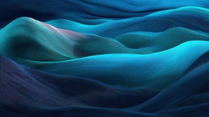 Obraz premium Lines and curves create a wave like pattern that moves across the canvas. Shades of blue and green blend together to form an abstract design that draws attention to texture and flow.